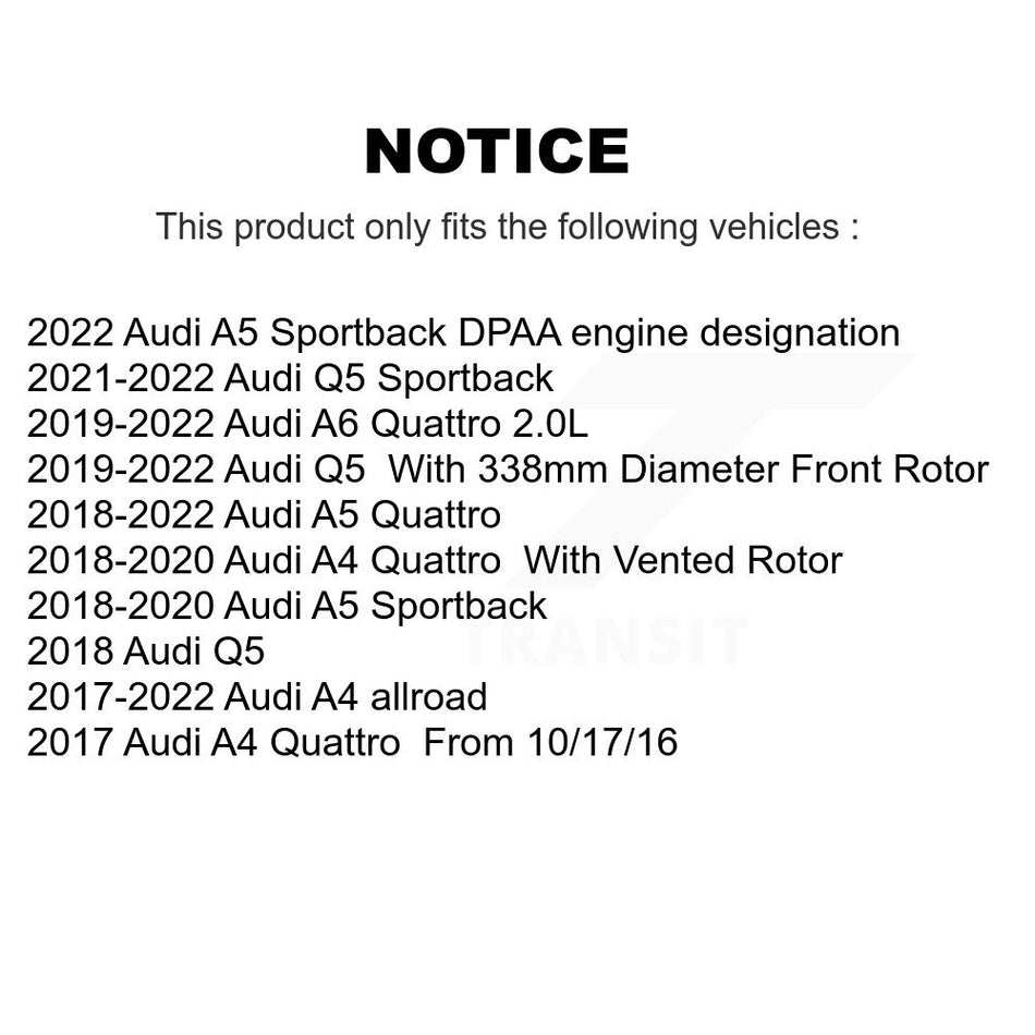 Front Rear Coated Drilled Slotted Disc Brake Rotors Kit For Audi Q5 A5 Quattro A4 A6 Sportback allroad KD-100390