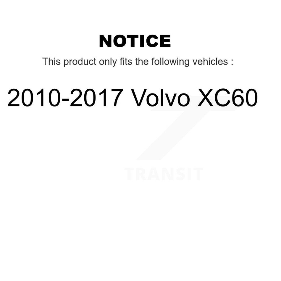 Rear Coated Drilled Slotted Disc Brake Rotors And Ceramic Pads Kit For 2010-2017 Volvo XC60 KDC-100896