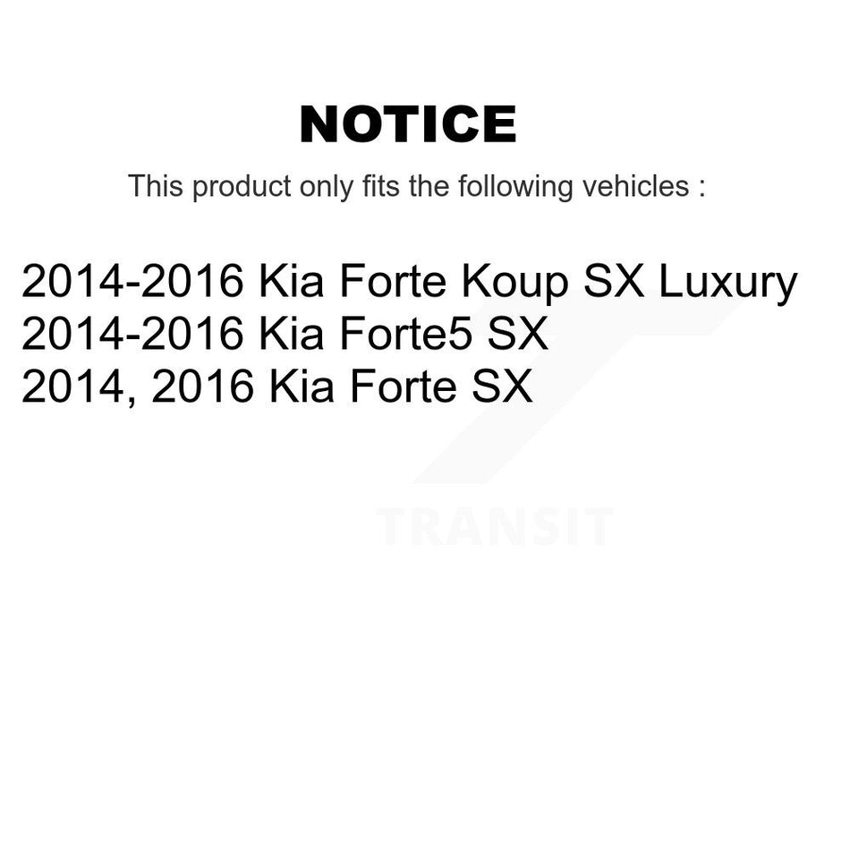 Front Coated Drilled Slotted Disc Brake Rotors And Semi-Metallic Pads Kit For Kia Forte Forte5 Koup KDF-100091