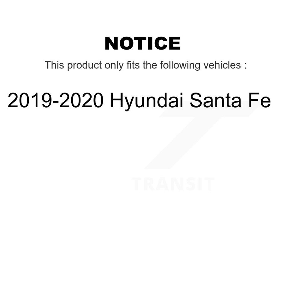 Front Coated Drilled Slotted Disc Brake Rotors And Semi-Metallic Pads Kit For 2019-2020 Hyundai Santa Fe KDF-101060