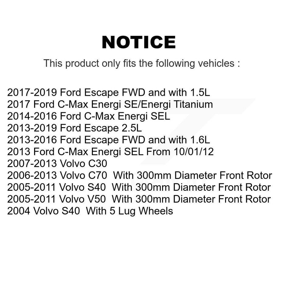 Front Coated Drilled Slotted Disc Brake Rotors And Semi-Metallic Pads Kit For Ford Escape Volvo C-Max S40 C70 C30 V50 KDS-100102