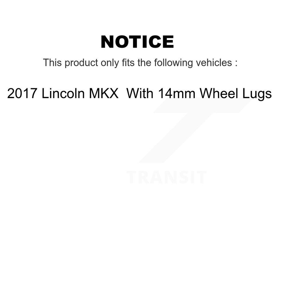 Front Rear Coated Drilled Slotted Disc Brake Rotors And Semi-Metallic Pads Kit For 2017 Lincoln MKX With 14mm Wheel Lugs KDS-100518