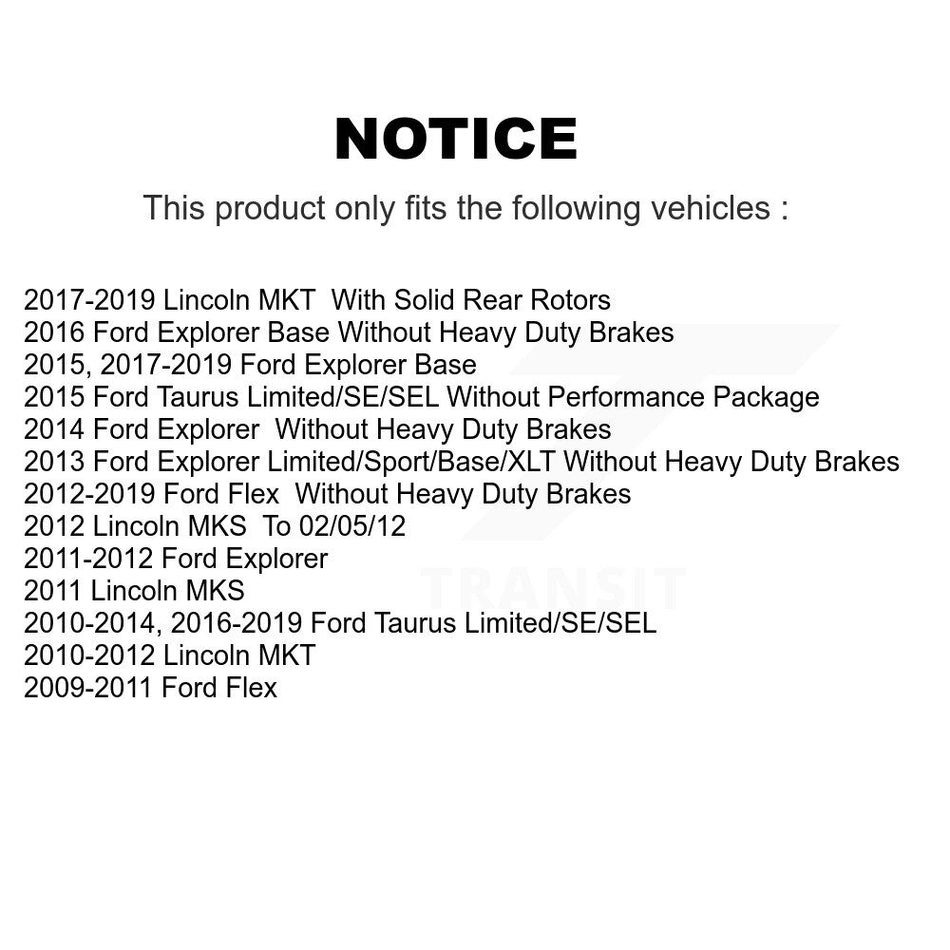 Front Rear Coated Drilled Slotted Disc Brake Rotors And Ceramic Pads Kit For Ford Explorer Taurus Flex Lincoln MKT MKS KDT-100230