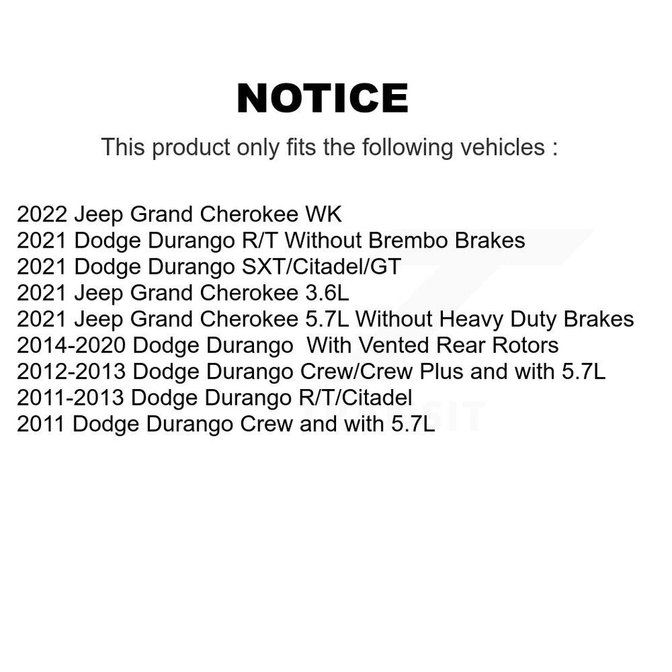 Front Rear Coated Drilled Slotted Disc Brake Rotors And Ceramic Pads Kit For Dodge Durango Jeep Grand Cherokee WK KDT-100269
