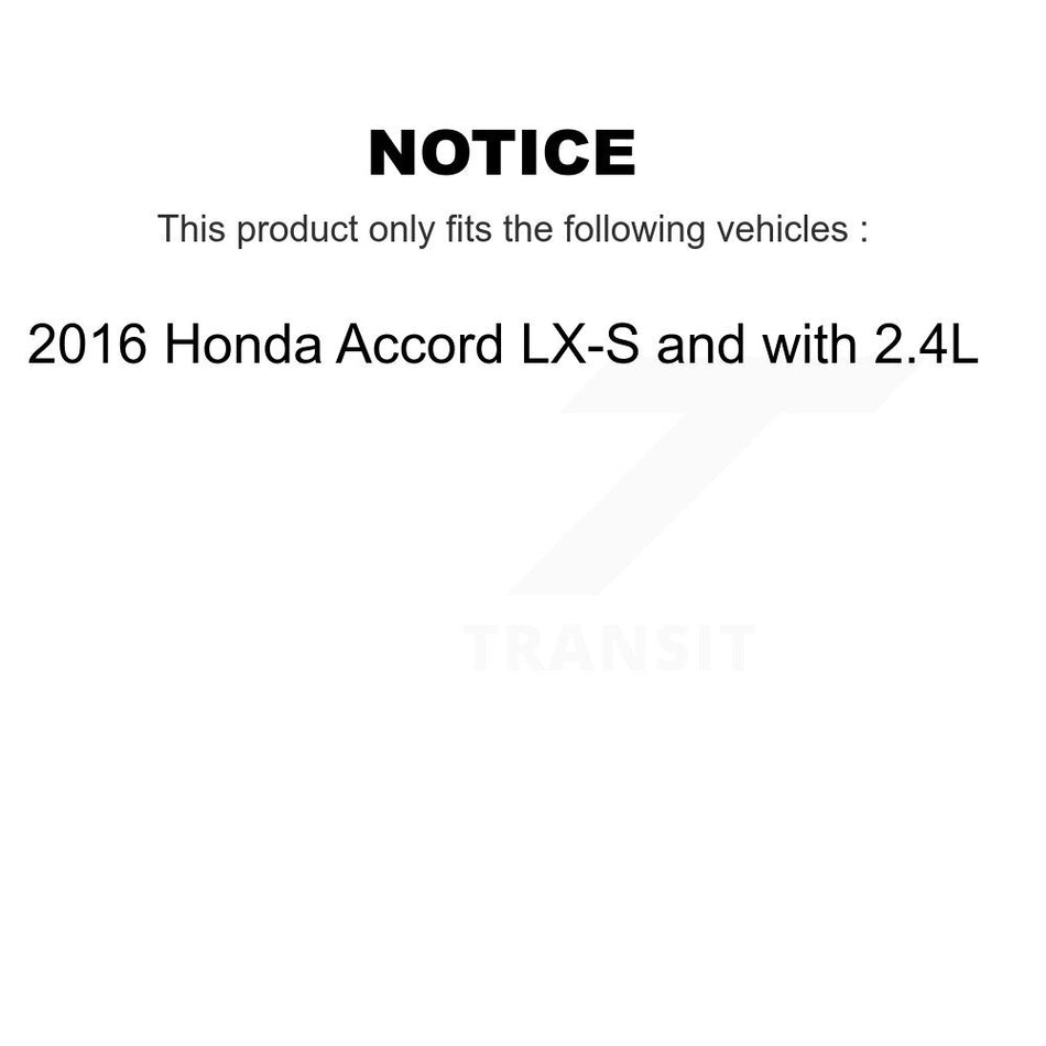 Front Coated Drilled Slotted Disc Brake Rotors And Ceramic Pads Kit For 2016 Honda Accord LX-S with 2.4L KDT-100982