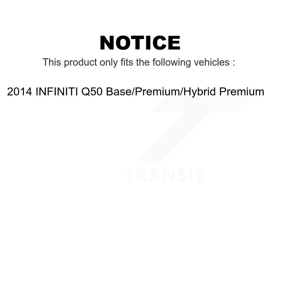 Front Rear Semi-Metallic Brake Pads And Parking Shoes Kit For 2014 INFINITI Q50 Base Premium Hybrid KFN-100520