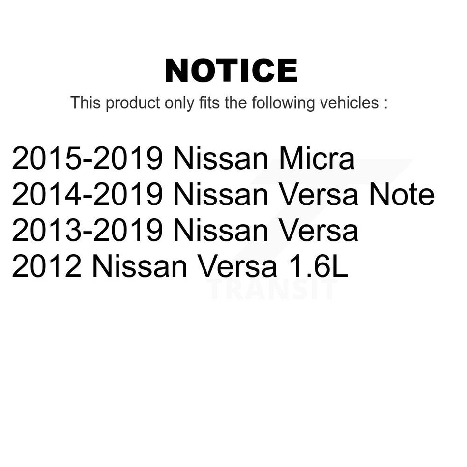 Front Coated Disc Brake Rotors Pair For Nissan Versa Note Micra KG-100341