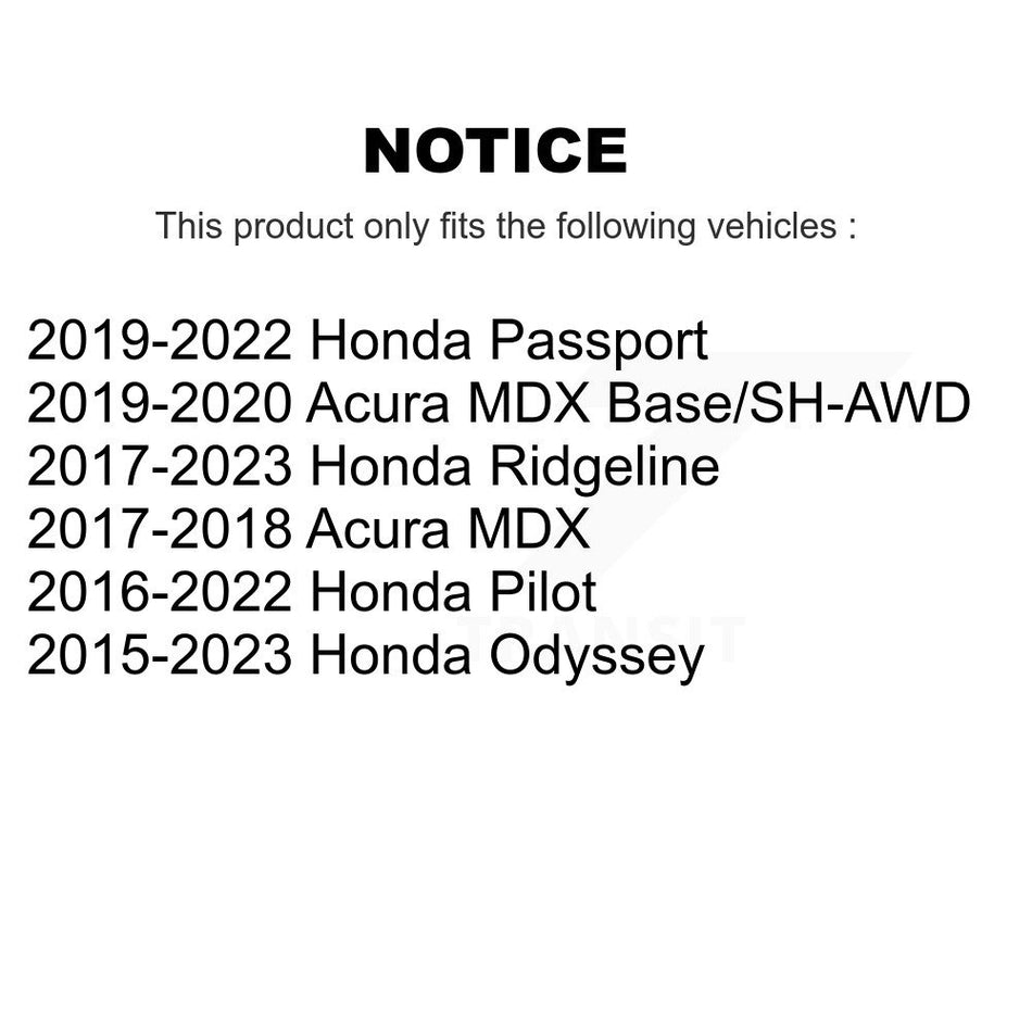 Front Coated Disc Brake Rotors Pair For Honda Pilot Odyssey Acura MDX Ridgeline Passport KG-100352