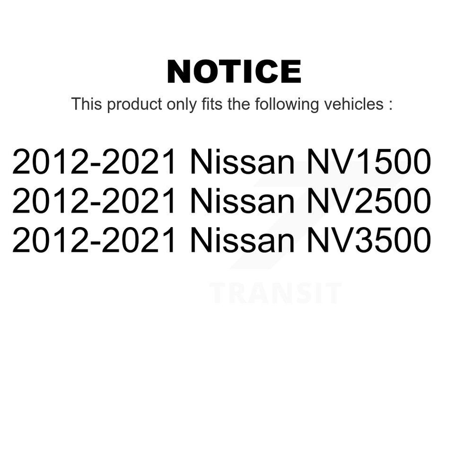 Rear Coated Disc Brake Rotors Pair For 2012-2021 Nissan NV2500 NV3500 NV1500 KG-100649