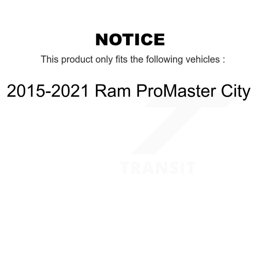 Front Coated Disc Brake Rotors And Ceramic Pads Kit For 2015-2019 Ram ProMaster City KGC-100534