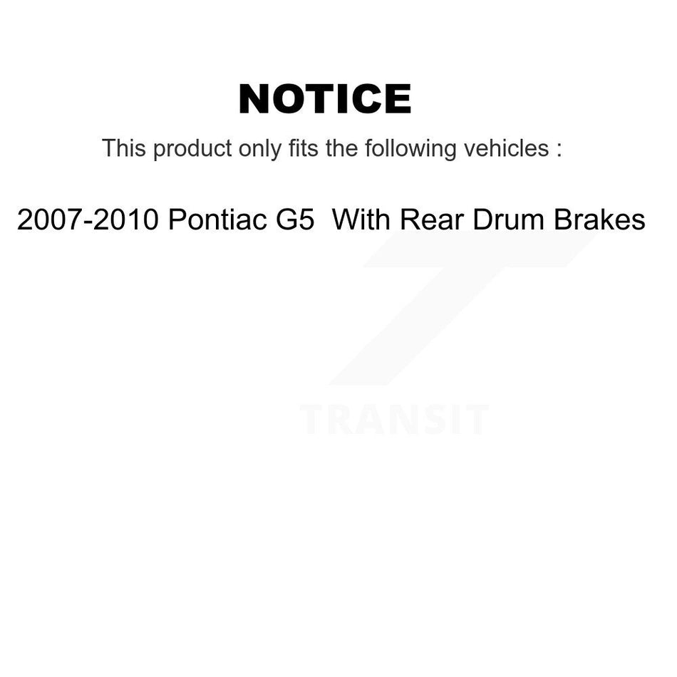 Front Rear Coated Disc Brake Rotors And Ceramic Pads Kit For 2007-2010 Pontiac G5 With Drum Brakes 5 Lug Wheels KGC-100835