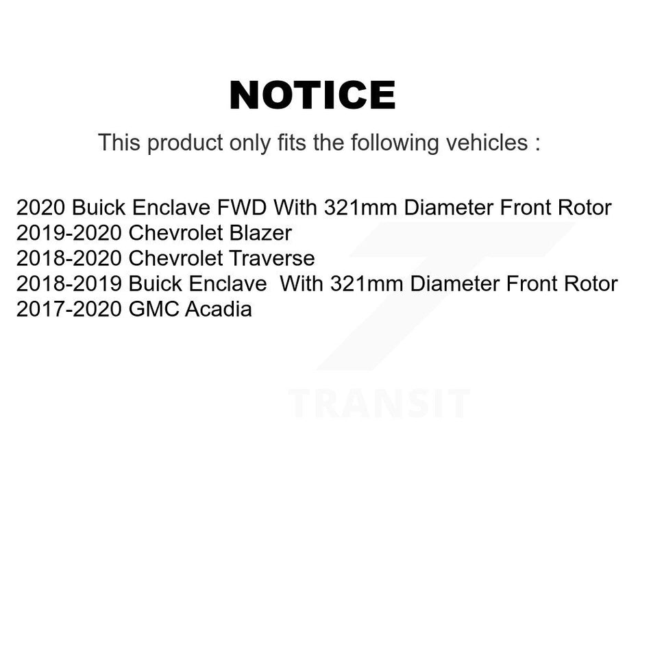 Front Rear Coated Disc Brake Rotors And Ceramic Pads Kit For Chevrolet Traverse GMC Acadia Buick Enclave Blazer KGC-100882
