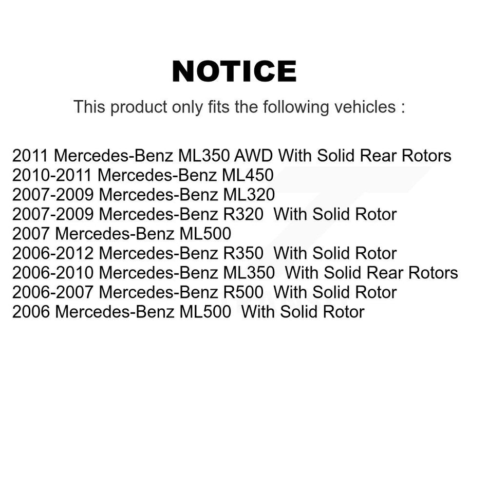 Rear Coated Disc Brake Rotors And Semi-Metallic Pads Kit For Mercedes-Benz ML350 R350 ML500 ML320 R500 R320 ML450 KGF-101434