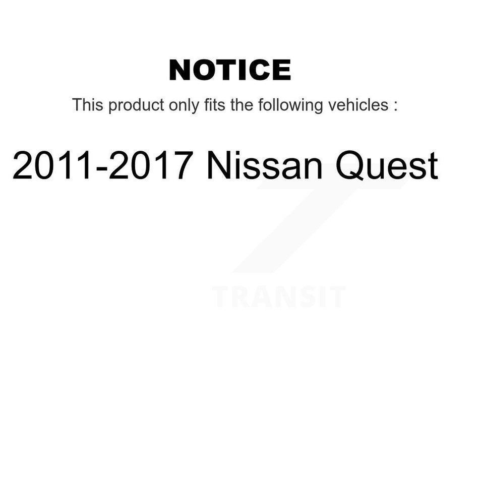 Front Coated Disc Brake Rotors And Semi-Metallic Pads Kit For 2011-2017 Nissan Quest KGF-102088