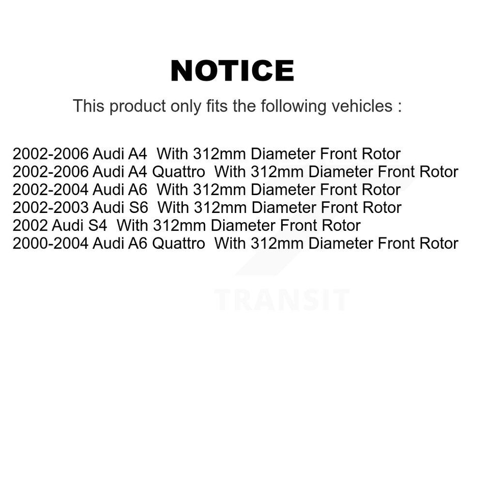 Front Coated Disc Brake Rotors And Semi-Metallic Pads Kit For Audi A4 Quattro A6 S4 S6 KGS-100239