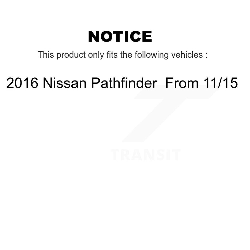 Front Coated Disc Brake Rotors And Semi-Metallic Pads Kit For 2016 Nissan Pathfinder From 11 15 KGS-100276