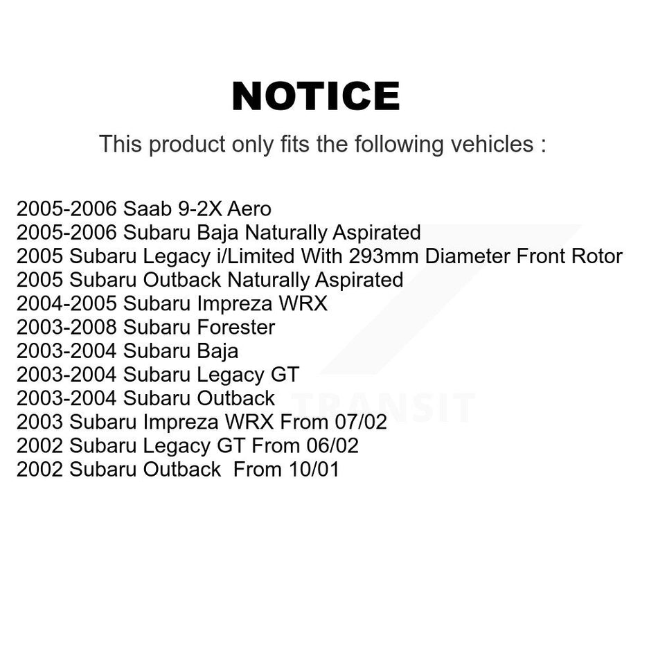 Front Coated Disc Brake Rotors And Semi-Metallic Pads Kit For Subaru Forester Outback Impreza Legacy Baja Saab 9-2X KGS-100283