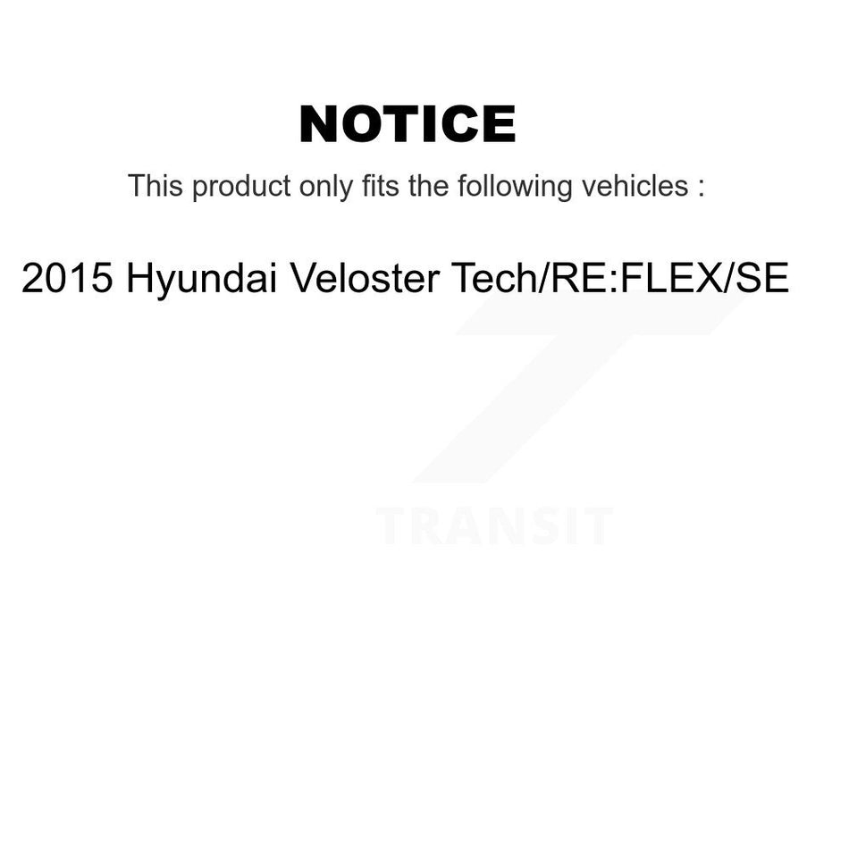 Front Coated Disc Brake Rotors And Semi-Metallic Pads Kit For 2015 Hyundai Veloster Tech RE FLEX SE KGS-100350