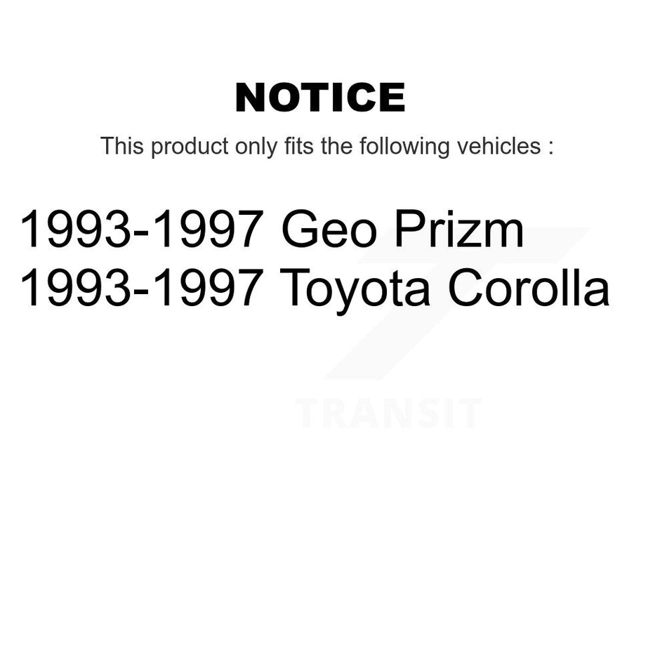 Front Rear Coated Disc Brake Rotors Semi-Metallic Pads And Drum Kit (7Pc) For 1993-1997 Toyota Corolla Geo Prizm KGS-101534