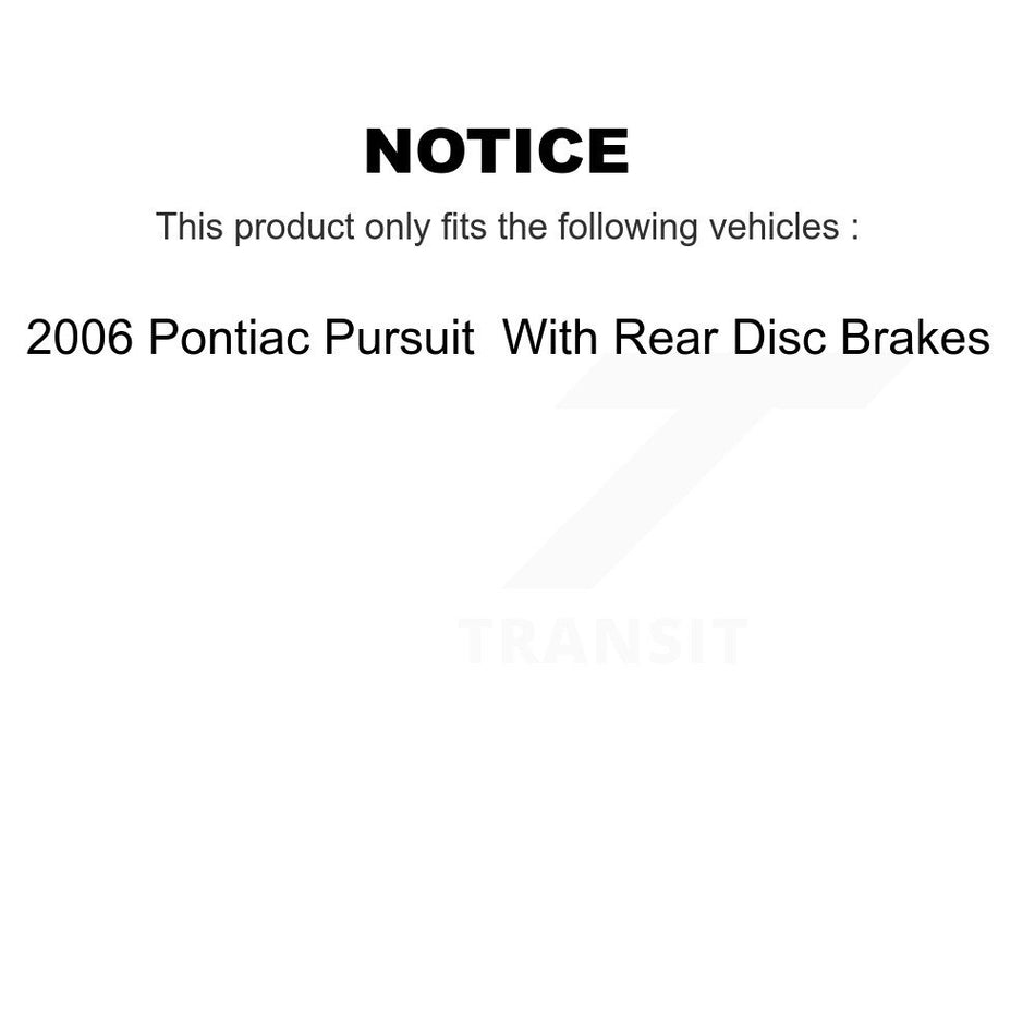 Front Rear Coated Disc Brake Rotors Semi-Metallic Pads And Drum Kit (7Pc) For 2006 Pontiac Pursuit With Brakes KGS-101597