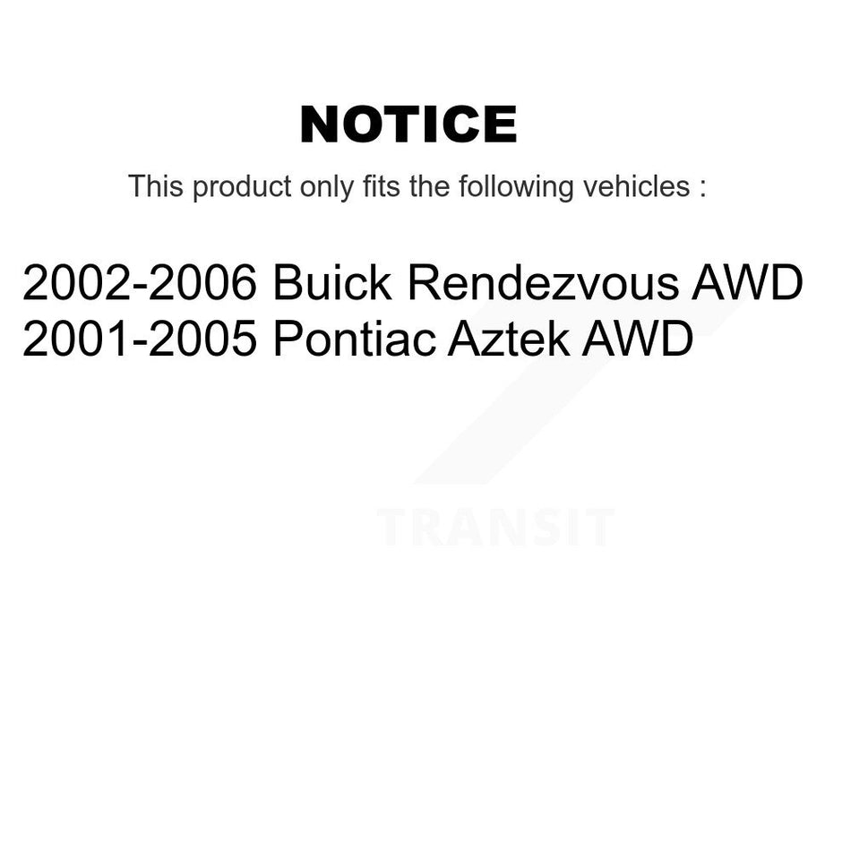 Front Disc Rotors Brake Pads Hub Bearings Assembly Control Arms Tie Rod End Shock Suspension Link Kit (15Pc) For Buick Rendezvous Pontiac Aztek AWD KM-100004