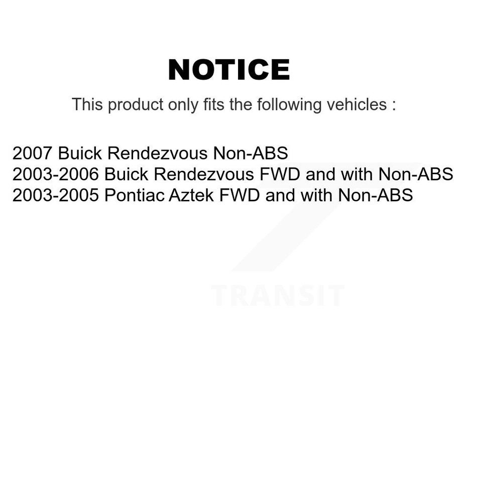 Front Disc Rotors Brake Pads Hub Bearings Assembly Control Arms Tie Rod End Shock Suspension Link Kit (15Pc) For Buick Rendezvous Pontiac Aztek KM-100190