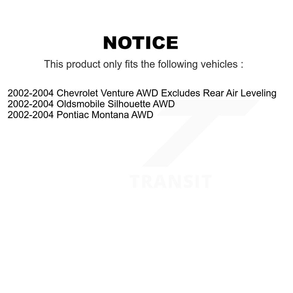 Front Disc Rotors Brake Pads Hub Bearings Control Arms Shock Assembly Suspension Link Kit (15Pc) For 2002-2004 Chevrolet Venture Pontiac Montana Oldsmobile Silhouette AWD KM-100192