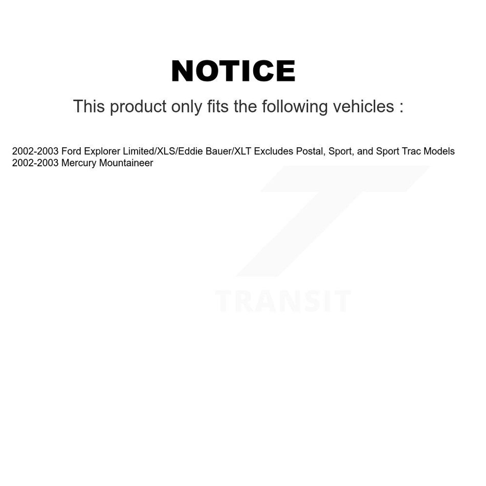 Front Complete Shock Assembly And TOR Link Kit For 2002-2003 Ford Explorer Mercury Mountaineer KSS-100497