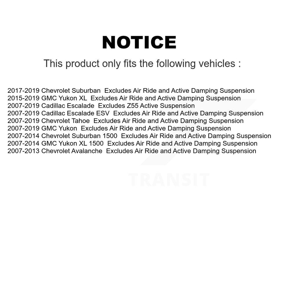 Front Complete Shock Assembly And TOR Link Kit For Chevrolet Tahoe GMC Yukon Cadillac Suburban 1500 Escalade XL Avalanche ESV KSS-100522