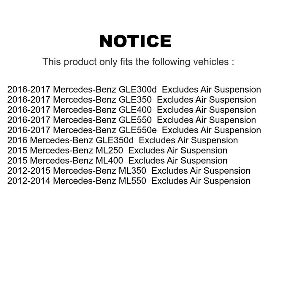 Front Complete Shock Assembly And TOR Link Kit For Mercedes-Benz ML350 GLE350 ML400 GLE400 ML550 ML250 GLE300d GLE550e GLE550 GLE350d Excludes Air Suspension KSS-100554