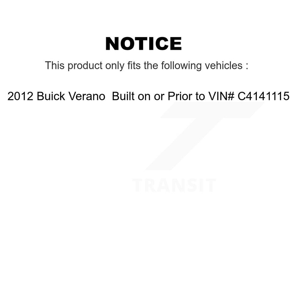 Front Complete Shock Assembly And TOR Link Kit For 2012 Buick Verano Built on or Prior to VIN# C4141115 KSS-100665