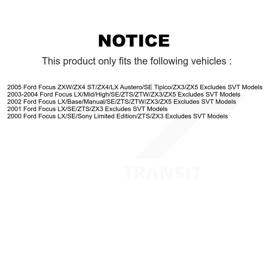 Front Complete Shock Assembly And TOR Link Kit For Ford Focus Excludes SVT Models KSS-100668