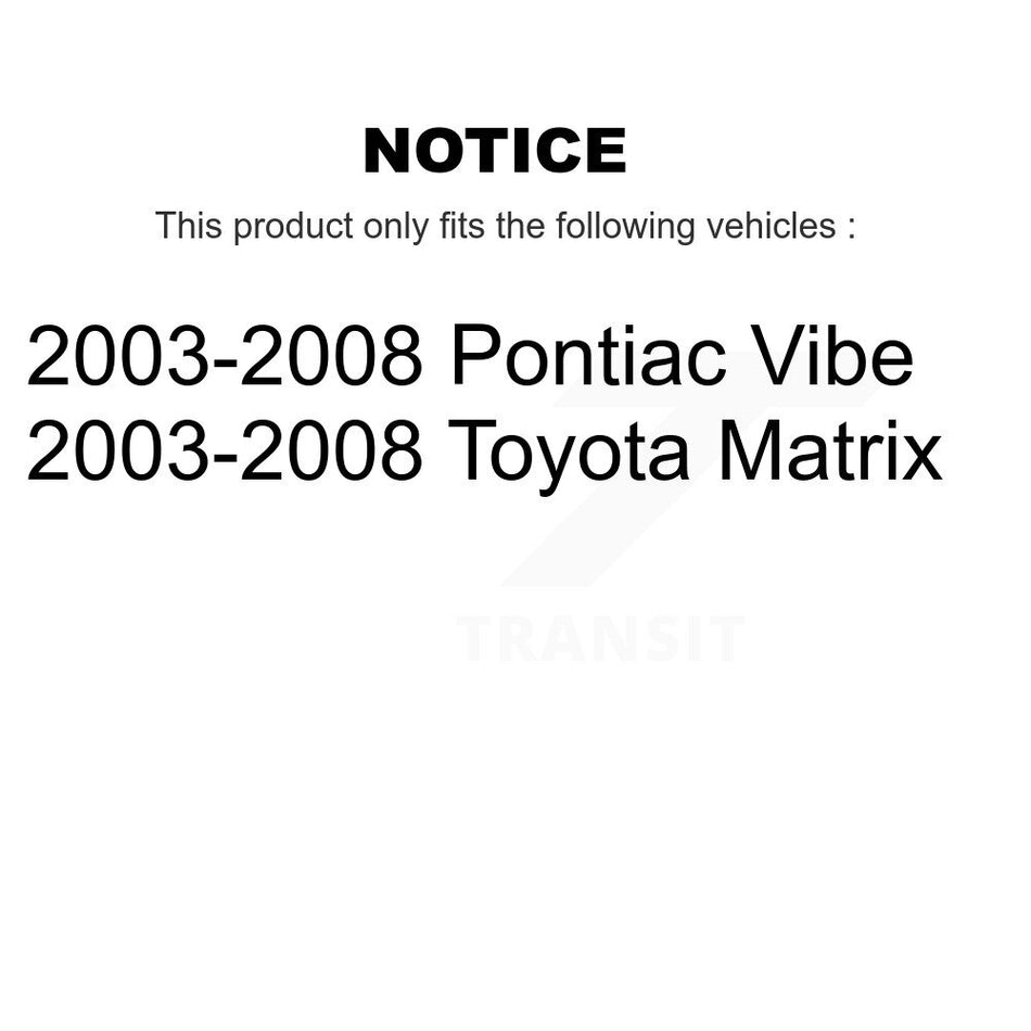 Front Complete Shock Assembly And TOR Link Kit For 2003-2008 Toyota Matrix Pontiac Vibe KSS-100701