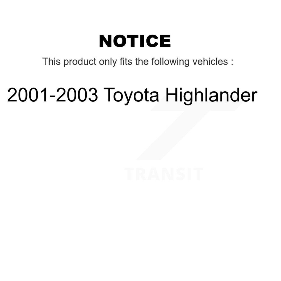 Front Complete Shock Assembly And TOR Link Kit For 2001-2003 Toyota Highlander KSS-100722