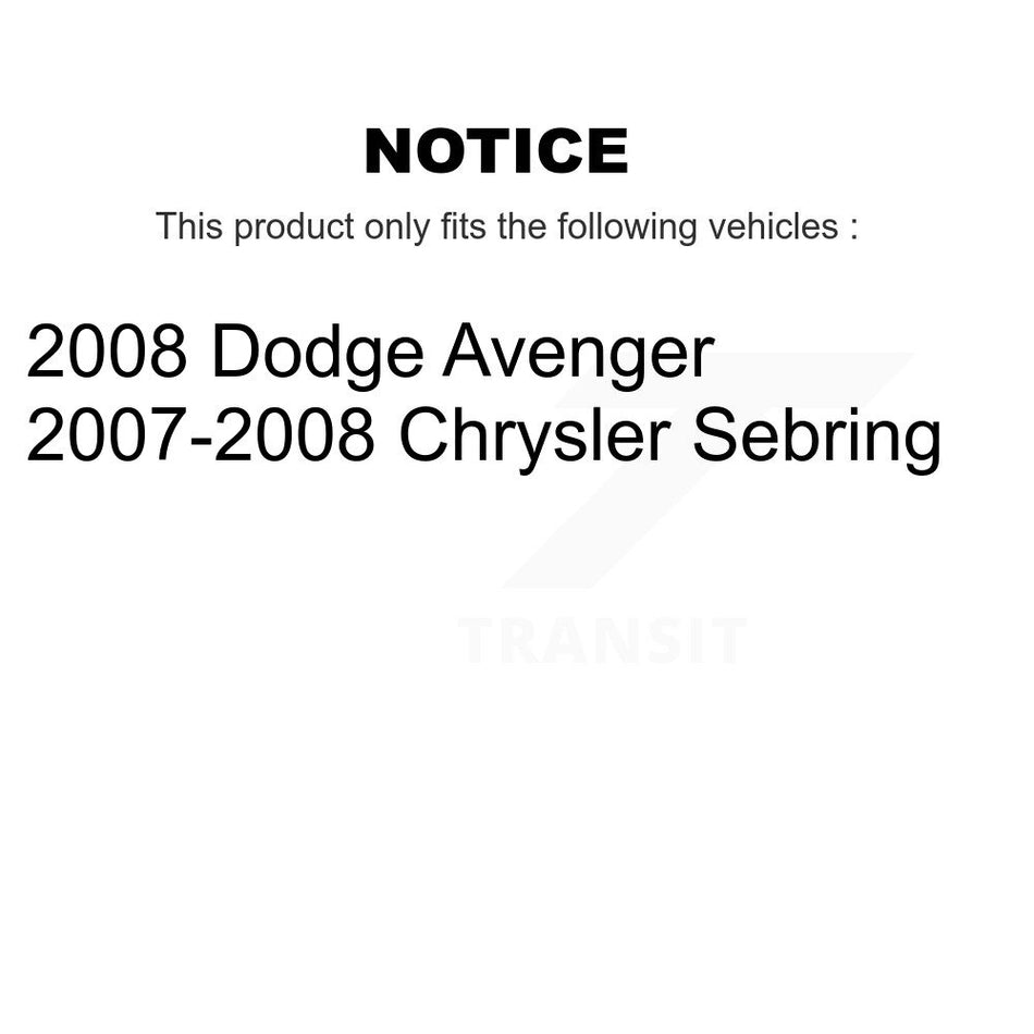 Front Complete Shock Assembly And TOR Link Kit For Chrysler Dodge Avenger 200 Sebring KSS-100752