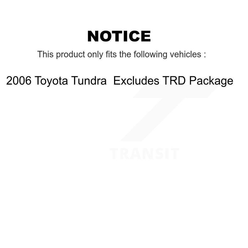 Front Complete Shock Assembly And TOR Link Kit For 2006 Toyota Tundra Excludes TRD Package KSS-100795