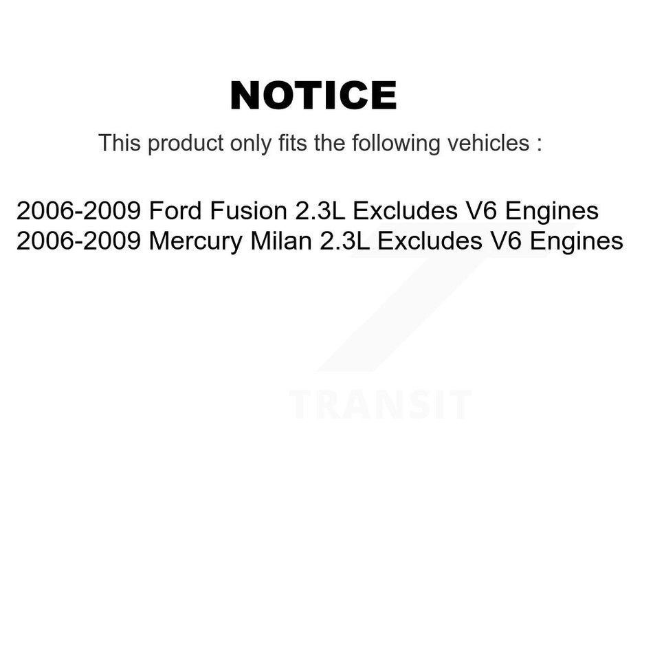 Front Complete Shock Assembly And TQ Link Kit For 2006-2009 Ford Fusion Mercury Milan Excludes V6 Engines 2.3L KSS-100854