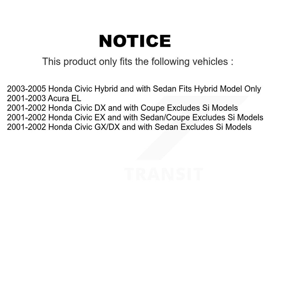 Front Complete Shock Assembly And TQ Link Kit For Honda Civic Acura EL KSS-100885