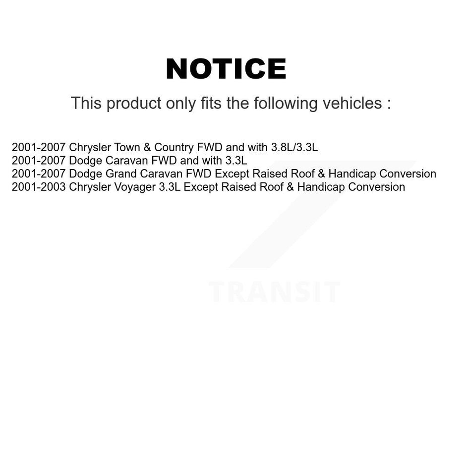 Front Complete Shock Assembly And TQ Link Kit For Dodge Chrysler Grand Caravan Town & Country Voyager KSS-100918