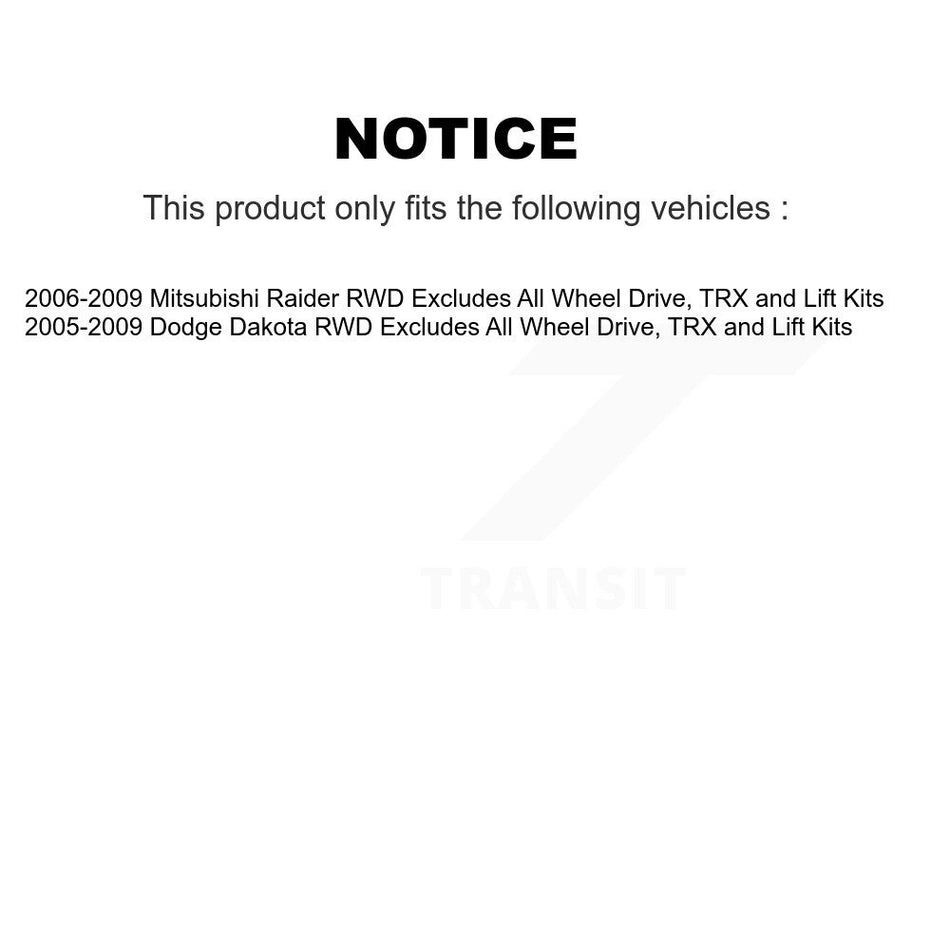 Front Control Arms Assembly And Complete Shock Tie Rods Link Sway Bar Suspension Kit (10Pc) For Dodge Dakota Mitsubishi Raider Excludes All Wheel Drive TRX Lift Kits RWD KSS-103950