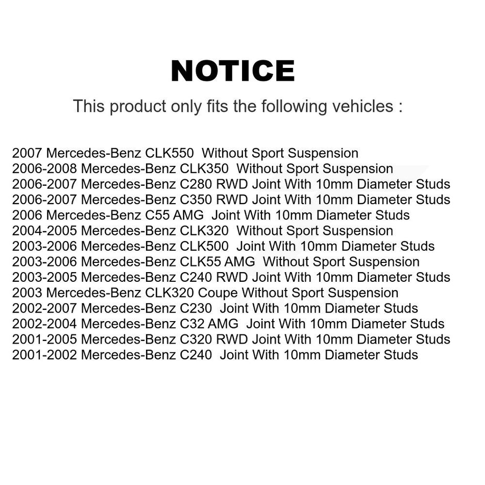 Front Suspension Control Arm And Ball Joint Assembly Stabilizer Bar Link Kit For Mercedes-Benz C230 C240 C320 CLK350 C280 CLK320 CLK500 C350 CLK550 CLK55 AMG C32 C55 KTR-100001