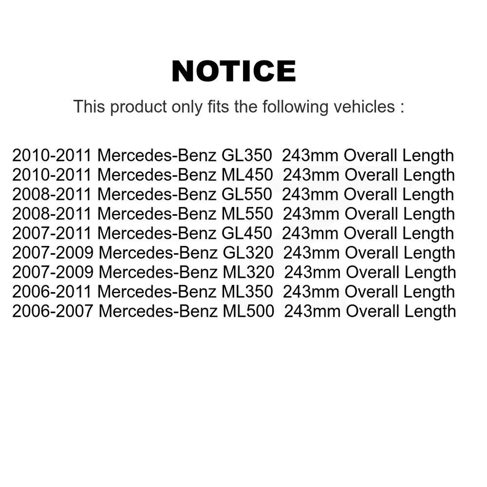 Front Suspension Control Arm And Ball Joint Assembly Stabilizer Bar Link Kit For Mercedes-Benz ML350 GL450 GL550 ML500 ML320 ML550 GL320 GL350 ML450 243mm Overall Length KTR-100018