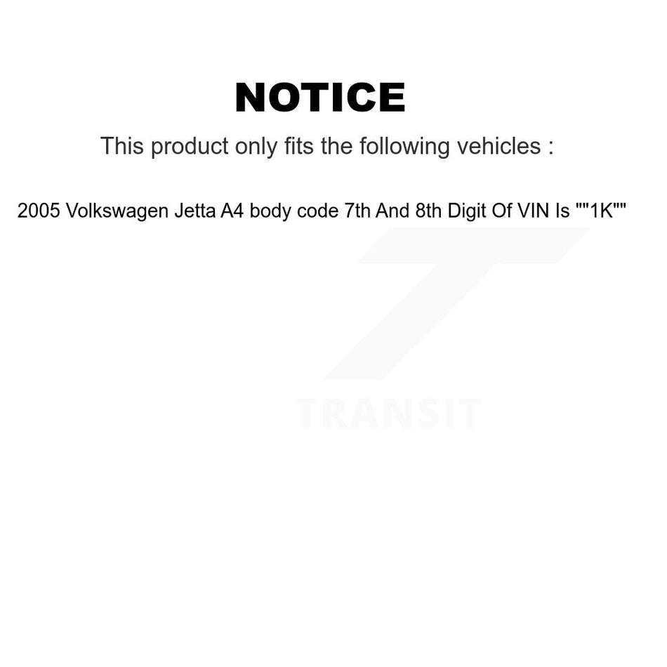 Front Suspension Control Arm And Ball Joint Assembly Stabilizer Bar Link Kit For 2005 Volkswagen Jetta A4 body code 7th 8th Digit Of VIN Is "1K" KTR-100124