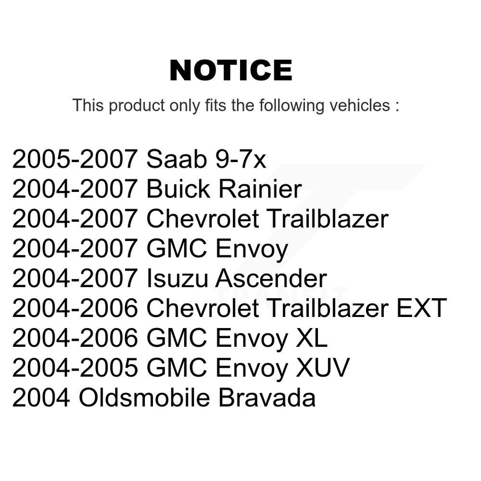 Front Suspension Control Arm And Ball Joint Assembly Stabilizer Bar Link Kit For Chevrolet Trailblazer GMC Envoy EXT XL Buick Rainier XUV Isuzu Ascender Saab 9-7x Oldsmobile Bravada KTR-100209