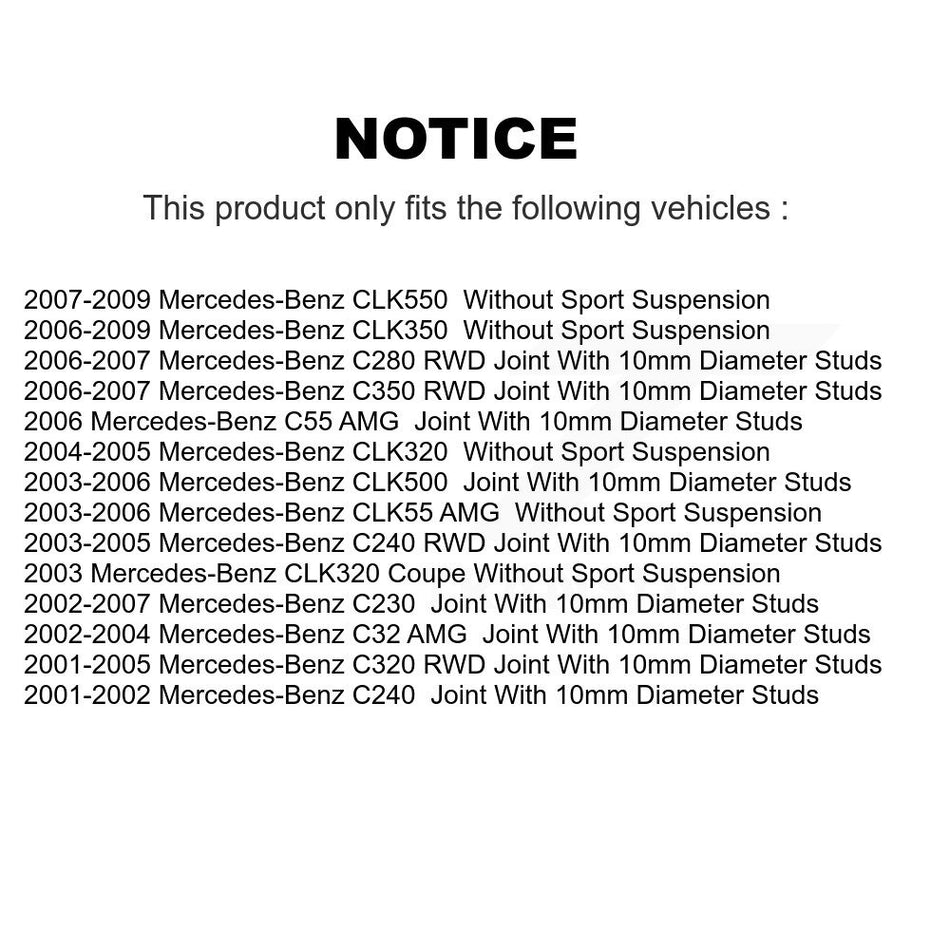 Front Suspension Control Arm And Ball Joint Assembly Stabilizer Bar Link Kit For Mercedes-Benz C230 C240 CLK350 C320 C280 CLK320 CLK500 CLK550 C350 CLK55 AMG C32 C55 KTR-100290