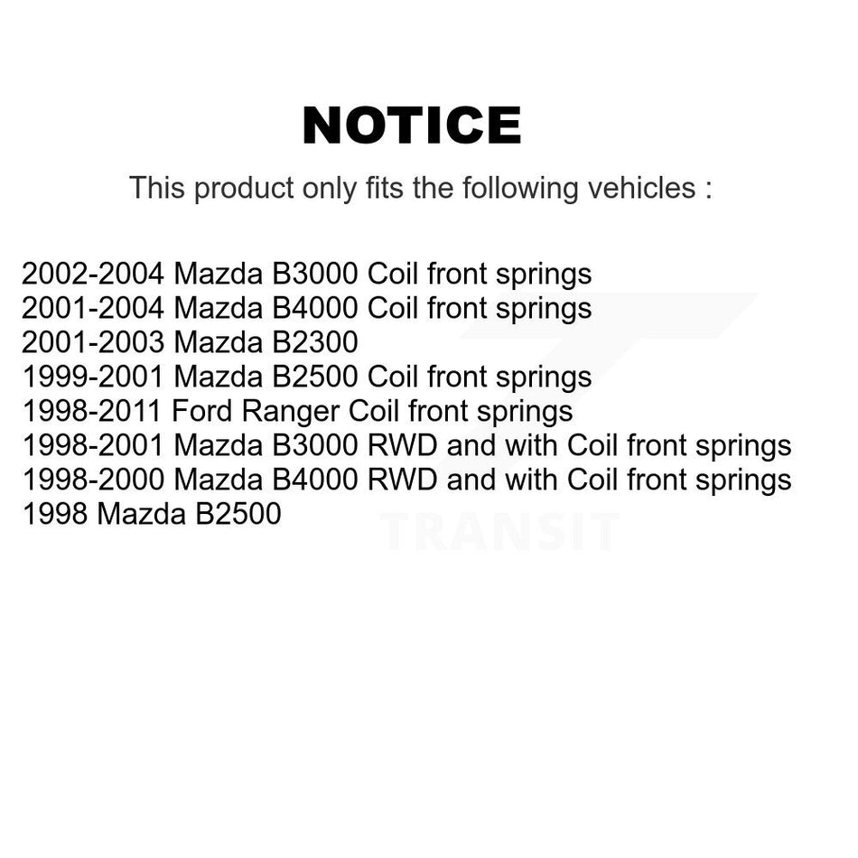 Front Suspension Control Arm And Ball Joint Assembly Steering Tie Rod End Stabilizer Bar Link Kit (8Pc) For Ford Ranger Mazda B3000 B2500 B4000 B2300 KTR-100345