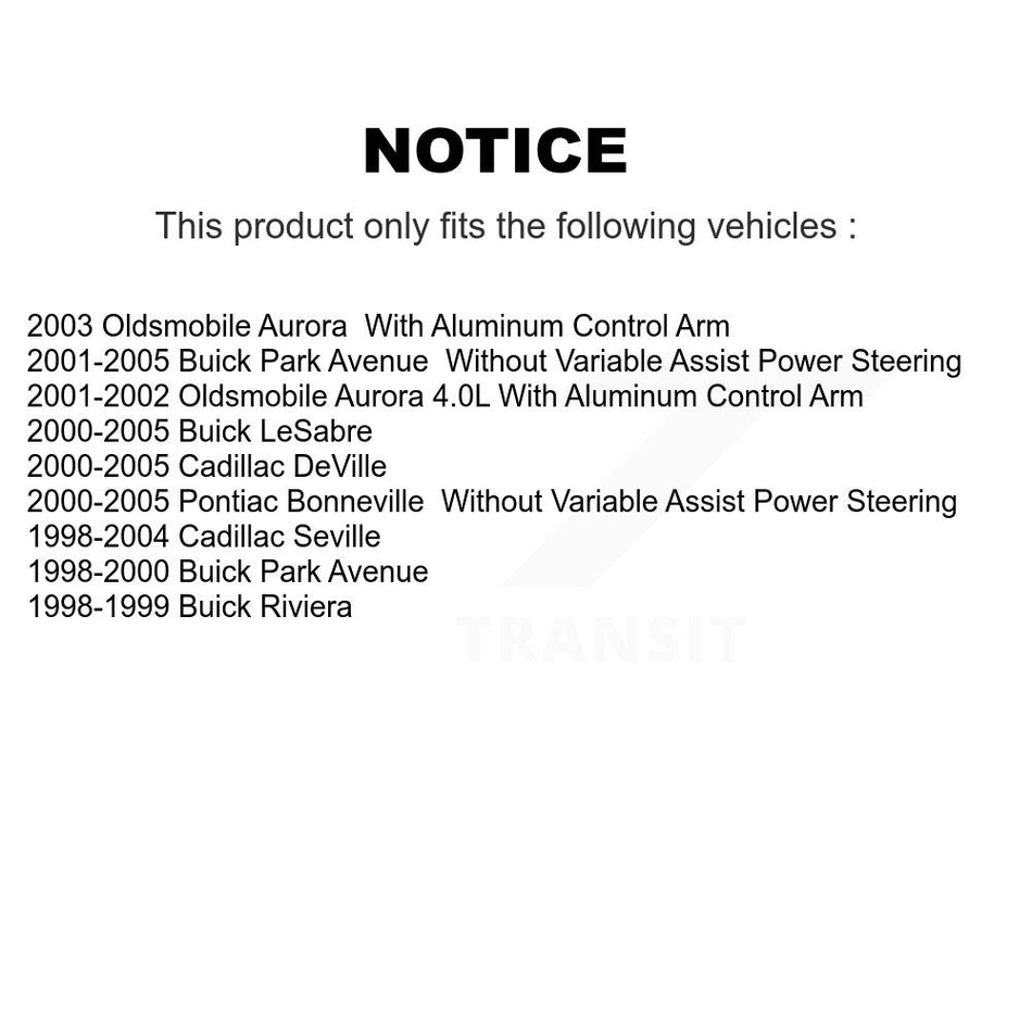 Front Suspension Control Arm And Ball Joint Assembly Steering Tie Rod End Link Kit (8Pc) For Buick LeSabre Cadillac DeVille Park Avenue Pontiac Bonneville Seville Oldsmobile Aurora Riviera KTR-100370