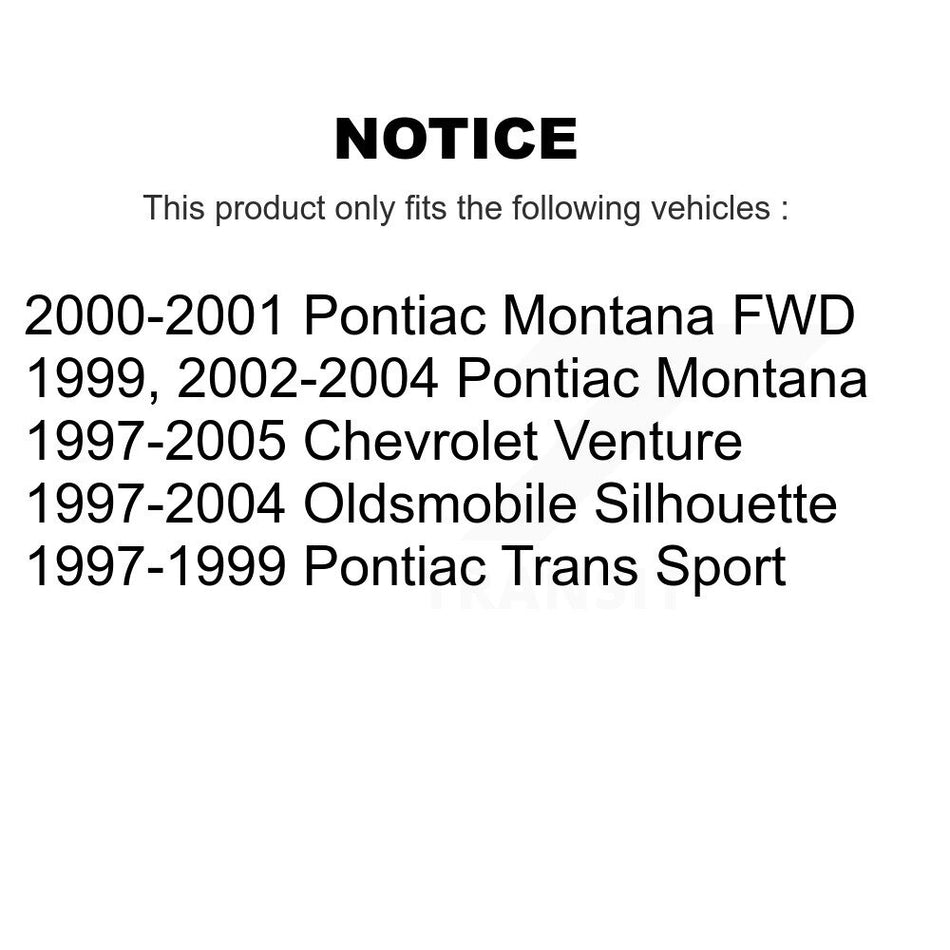 Front Suspension Control Arm And Ball Joint Assembly Steering Tie Rod End Stabilizer Bar Link Kit (8Pc) For Chevrolet Venture Pontiac Montana Oldsmobile Silhouette Trans Sport KTR-100446