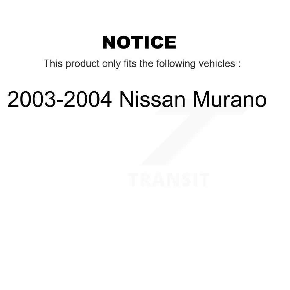 Front Suspension Control Arm And Ball Joint Assembly Steering Tie Rod End Stabilizer Bar Link Kit (8Pc) For 2003-2004 Nissan Murano KTR-100463