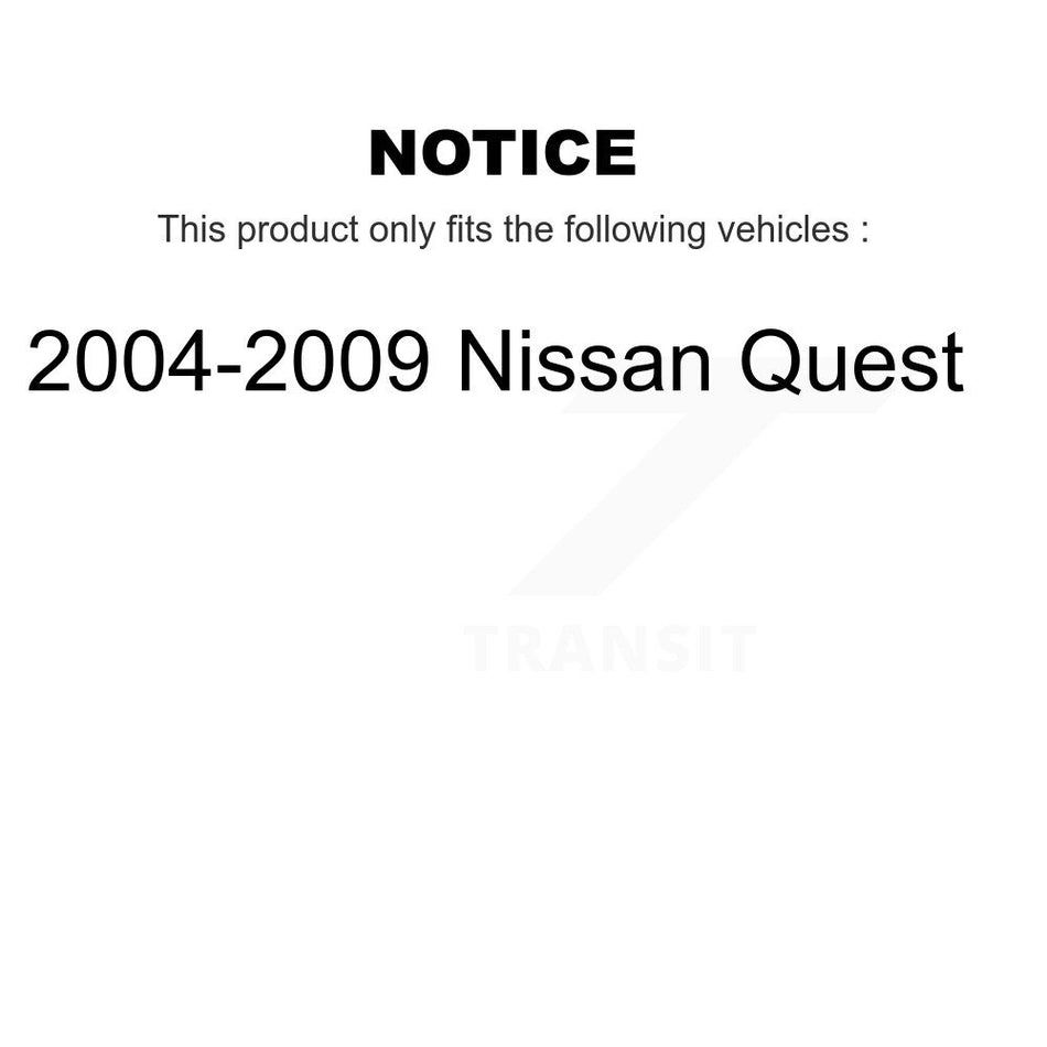 Front Suspension Control Arm And Ball Joint Assembly Steering Tie Rod End Stabilizer Bar Link Kit (8Pc) For 2004-2009 Nissan Quest KTR-100464